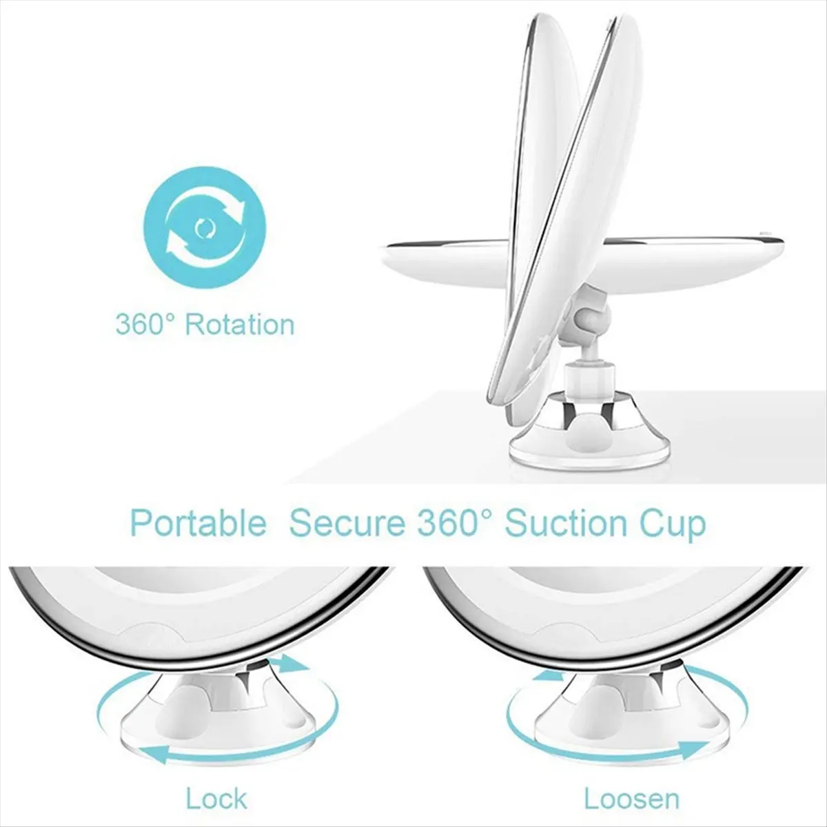 A62K 10X Magnifying Mirror with Light Makeup Mirror with Lights Dimmable LED Makeup Mirror for Bathroom Bedroom, Hotel