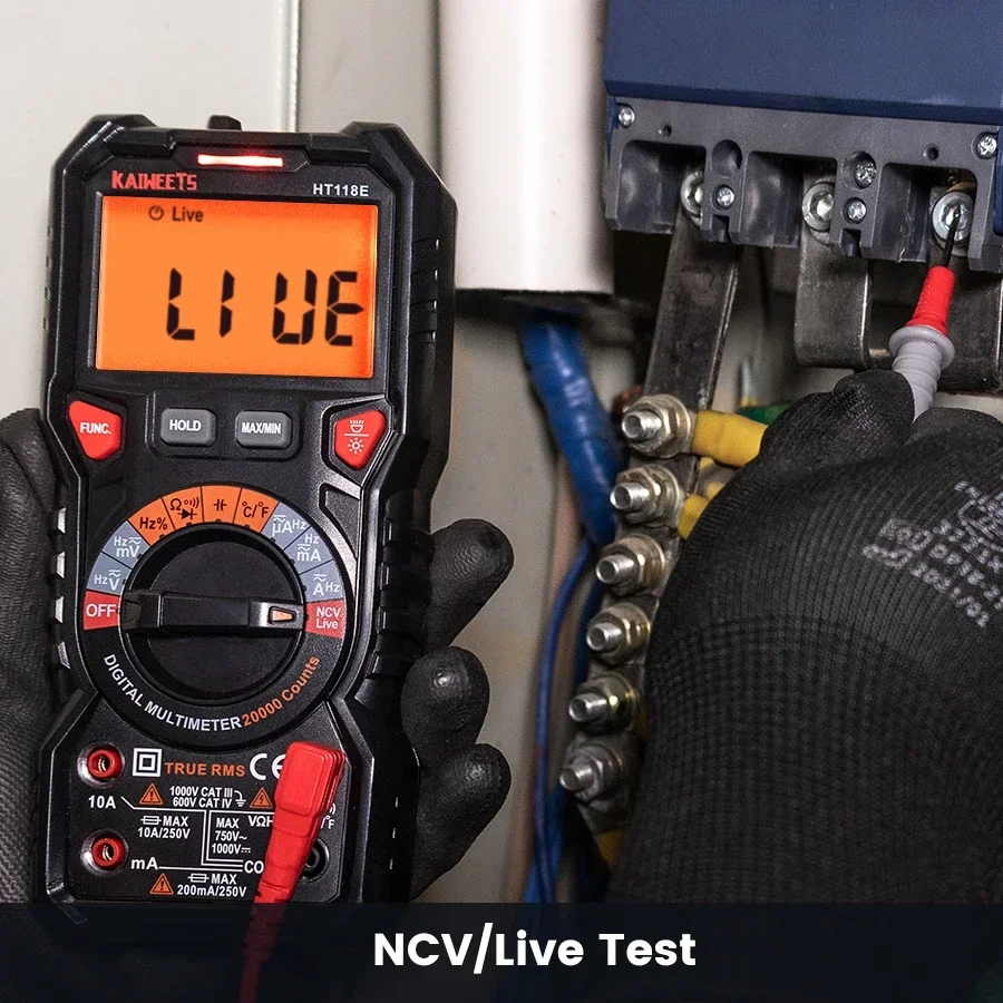 

KAIWEETS Digital Multimeters Temperature Multimeters Tester AC/DC Voltage Ammeter Current Ohm Auto Multimetro