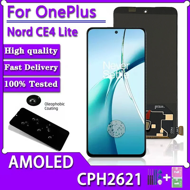 スーパー-amoled-oneplus-nord-ce4-lite-用-lcd-ディスプレイタッチスクリーンデジタイザーアセンブリ-one-plus-ce-4-lite-cph2621-ディスプレイ用