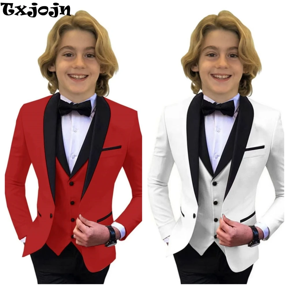 Txjojn Boys Slim Fit Suit For Formal Occasion Casual Daily Child 4 Pieces Smart Tuxedo Suits Set Piano Performance Contest