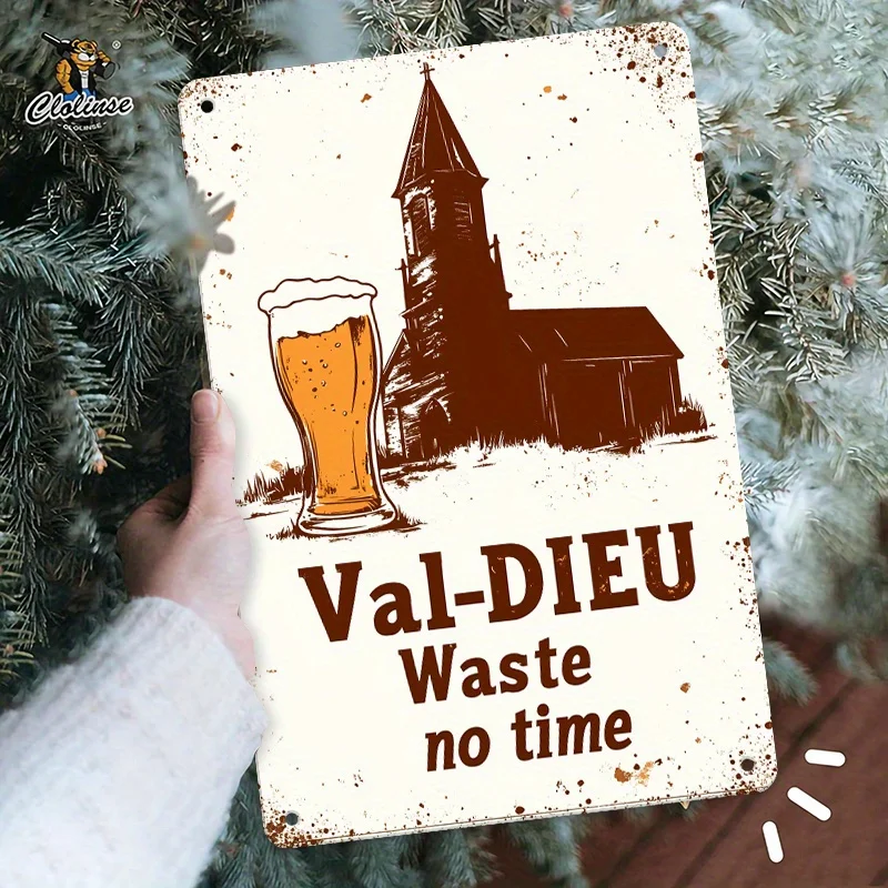 Vintage Beer,Church Metal Sign -  Rustic Wall Decor with 