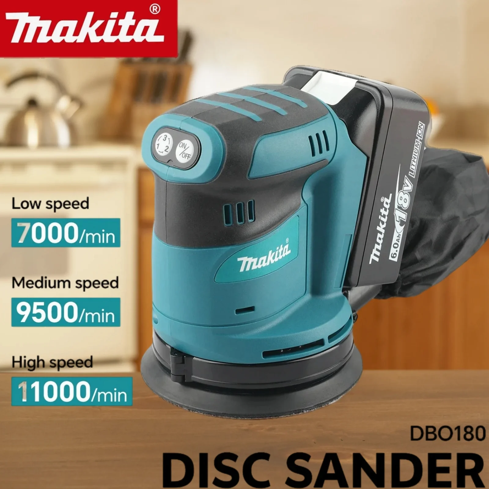 

2025 Makita DBO180Z 18V Lithium - Ion Cordless Disc Sanding Machine | Ideal for Woodworking & Clay Polishing | Bare Tool