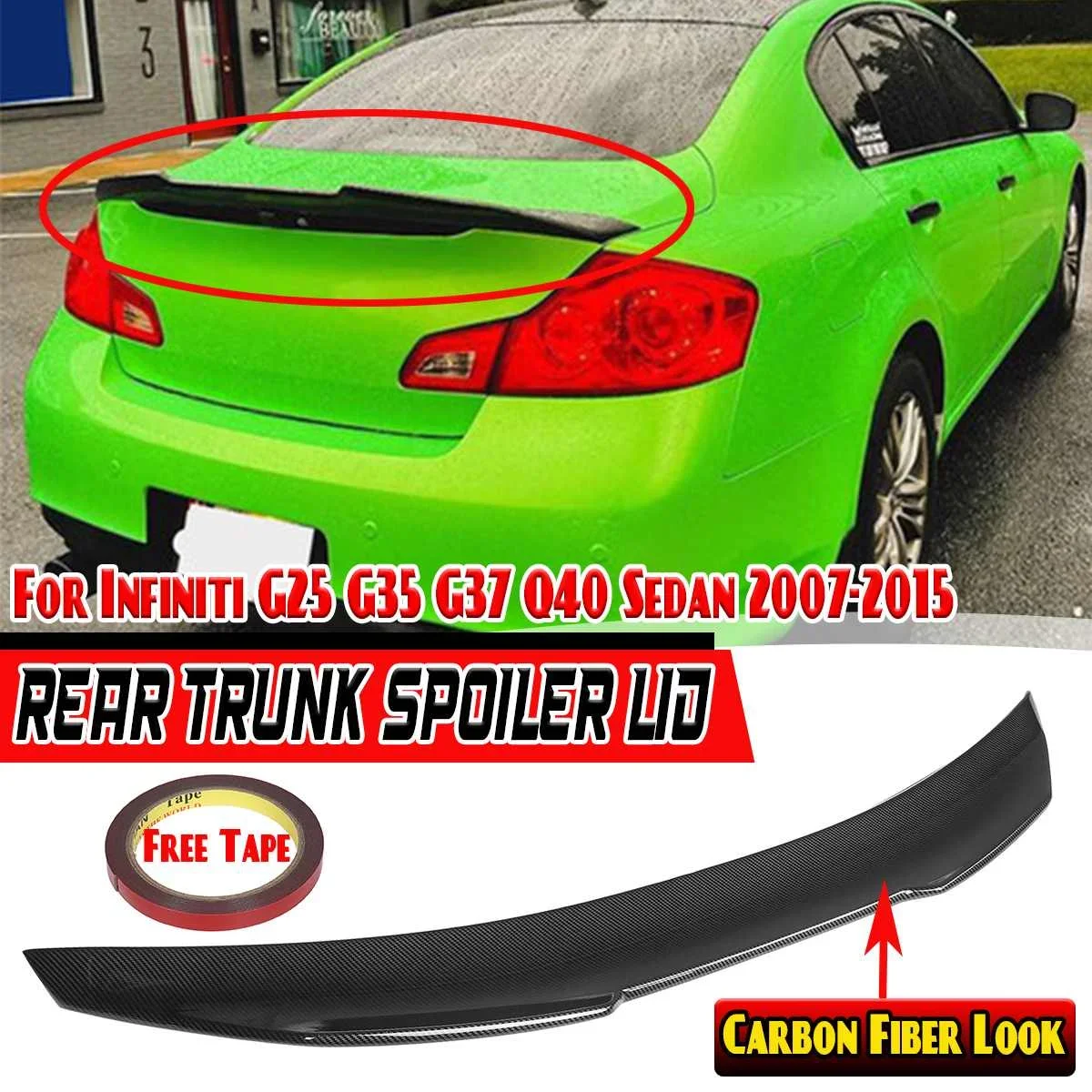 G35 G37 Q40 Car Rear Spoiler Wing Lip Rear Trunk Spoiler Lip Boot Wing Lip For Infiniti G25 G35 G37 Q40 4 Door Sedan 2007-2015