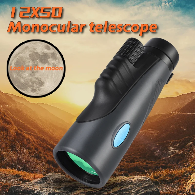 Monocular Telescope with or without Tripod High-definition Long-distance Mobile Phone Clip Hunting Outdoor Camping 12x50