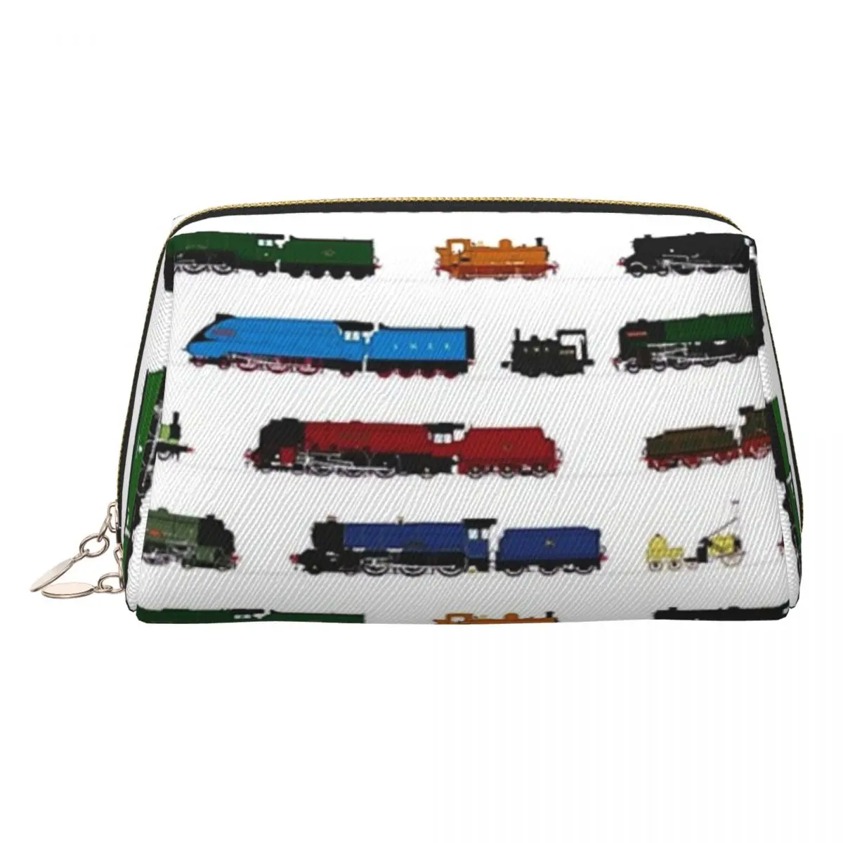 Iconic British Steam Trains Women Cosmetic Bags Travel Makeup Organizer Pouch Toiletry Storage Dopp Kit Box