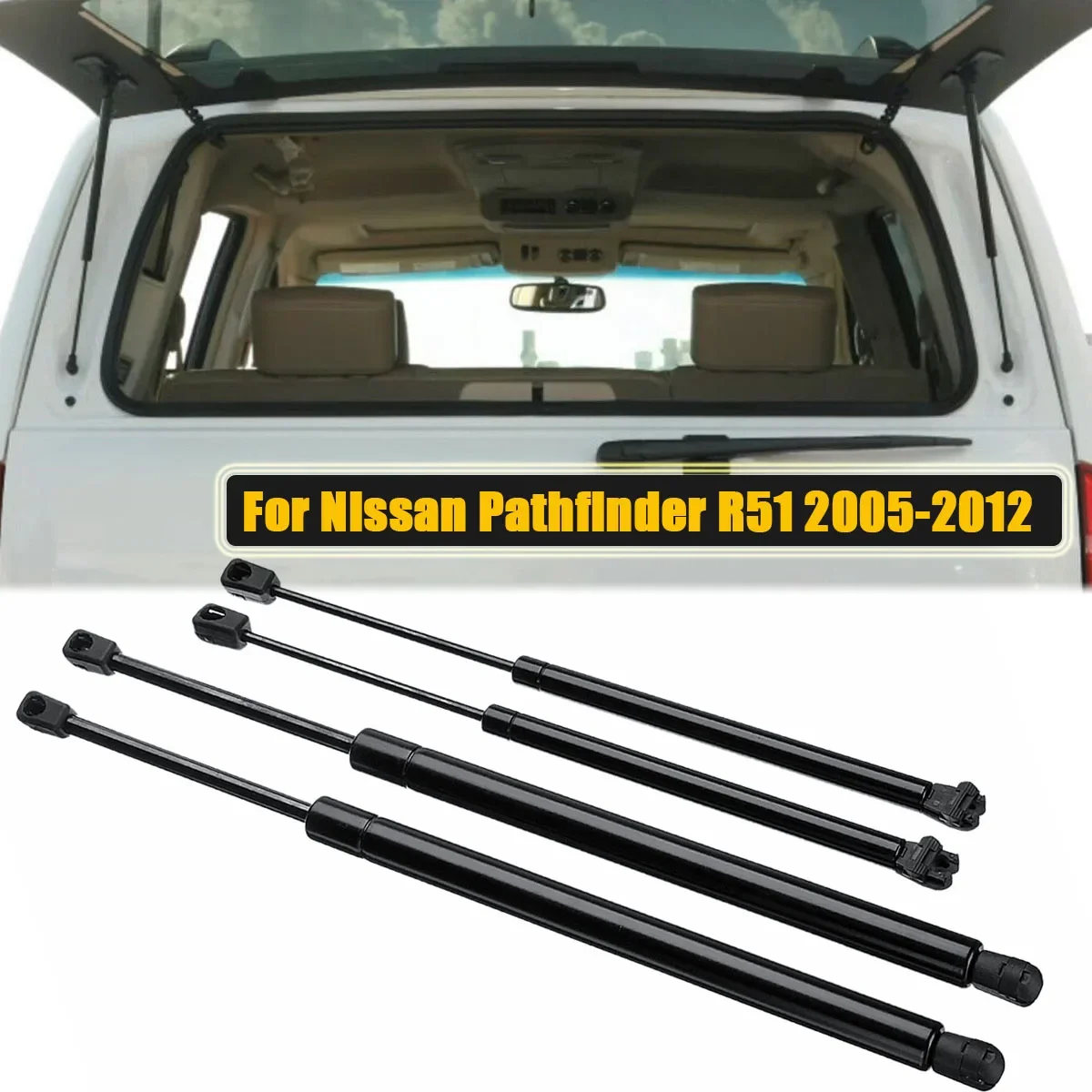 

4PCS For Nissan Pathfinder R51 2005-2012 Rear Window Lift Support Bar + Tailgate Shock Spring Gas Struts Damper Car Accessories