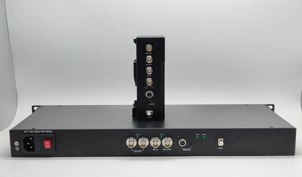 

8 PIN and 2.5mm remote LC 1 channel bidi direction 12G sdi video lc 10km 1U rack Fiber Optic Converter extender transmitter