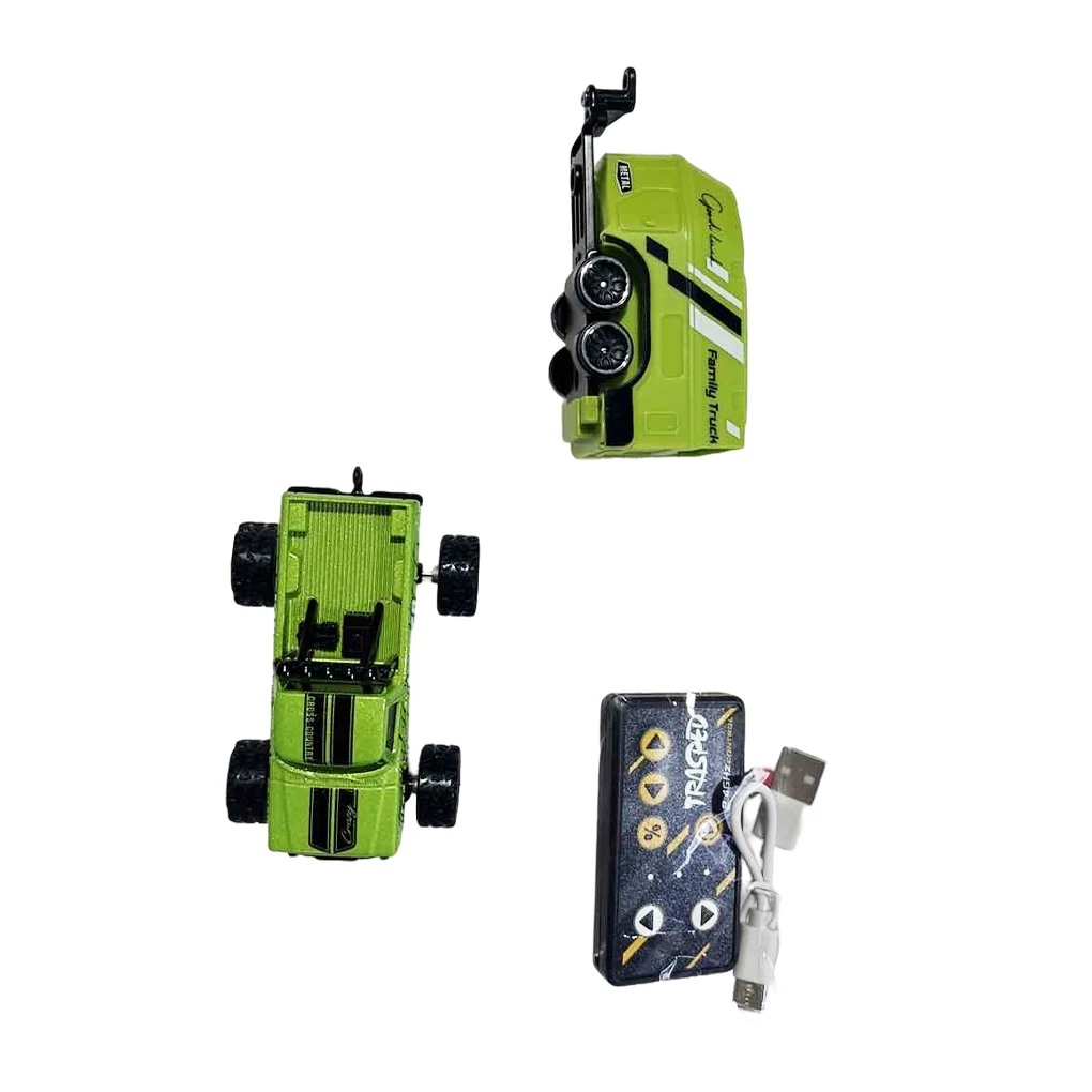 

Mini Rc Monster Car 4GHz Remote Control Truck And Trailer Rechargeable Alloy Housing USB C