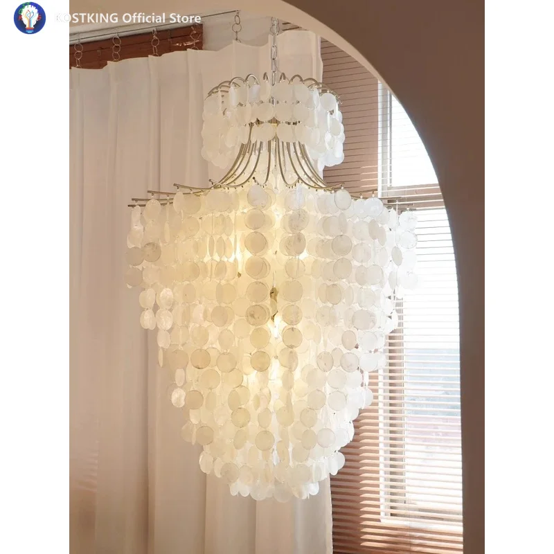 

2026 Новый французский кремовый корпус, светодиодный элитный ресторан, креативная гостиная E27, ретро-спальня, романтические светильники с колокольчиком ветра