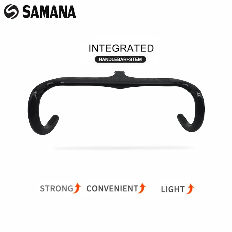 SAMANA Bicycle Handlebar T800Carbon Handlebar Integrated Road 28.6mm Integrated Road Handlebar With Bike Computer Holder