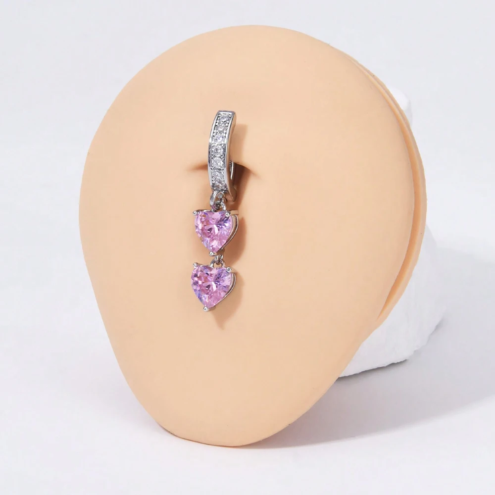 1PC 14G 10mm Belly Button Ring, Clicker Belly Rings, Stainless Steel CZ Belly Button Piercing, Reverse Navel Rings Body Jewelry