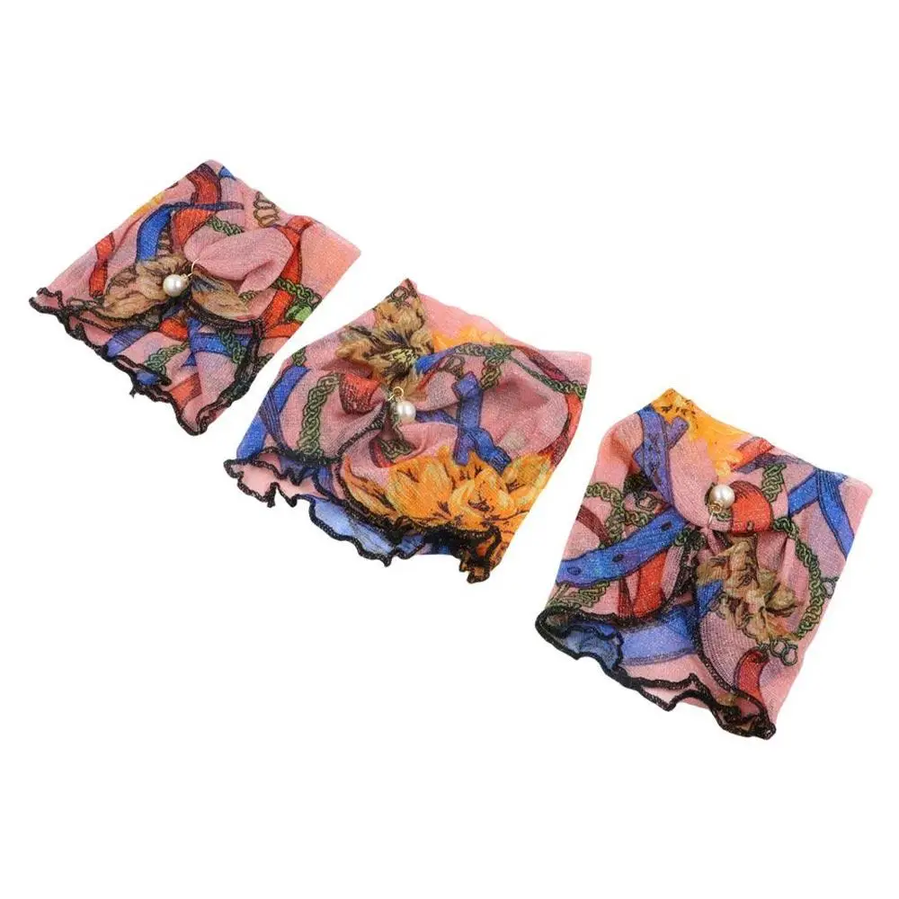 

Wraps Printing Neckerchief Ruffle Edge Stripe Wave point Flower Korean Style Scarves Printed Scarf Female Shawl Summer Bib