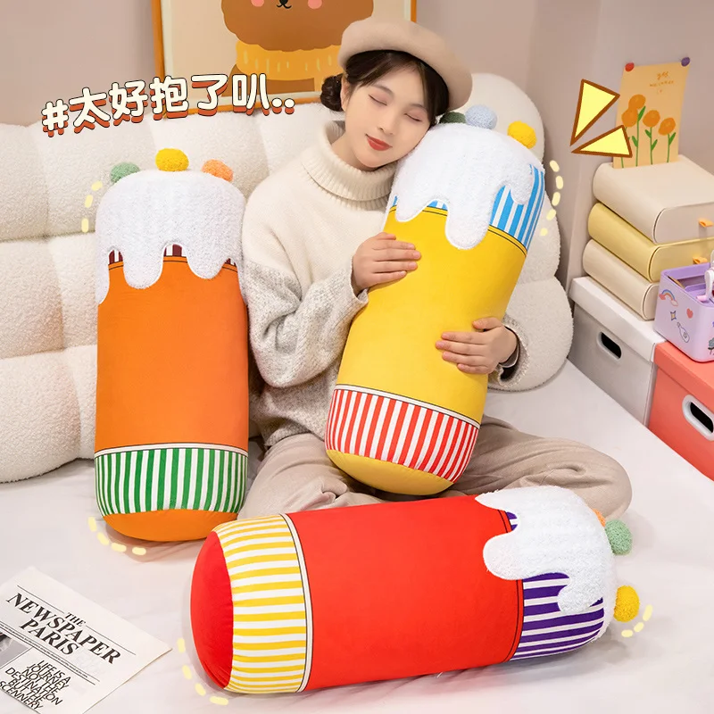 55cm Cream Cylindrical Throw Pillows Soft And Comfortable Sleep With The Pillow Home Decoration Holiday Gift Send Family