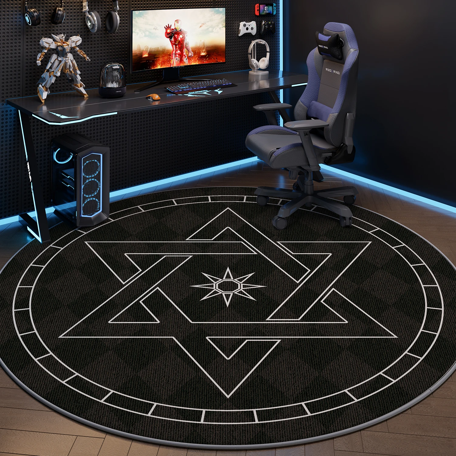 VIKAMA Computer Chair Floor Mat, Gaming Room Swivel Chair, Silent Pad, Office Chair, Washable Carpet, Home Decoration