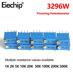 10PCS 3296W-103 104 3296W 10 50 100Ohm 1K 2K 5K 10K 20K 50K 100K 200K 500K 1M 2M Ohm 100R Trimpot Trimmer Potentiometer