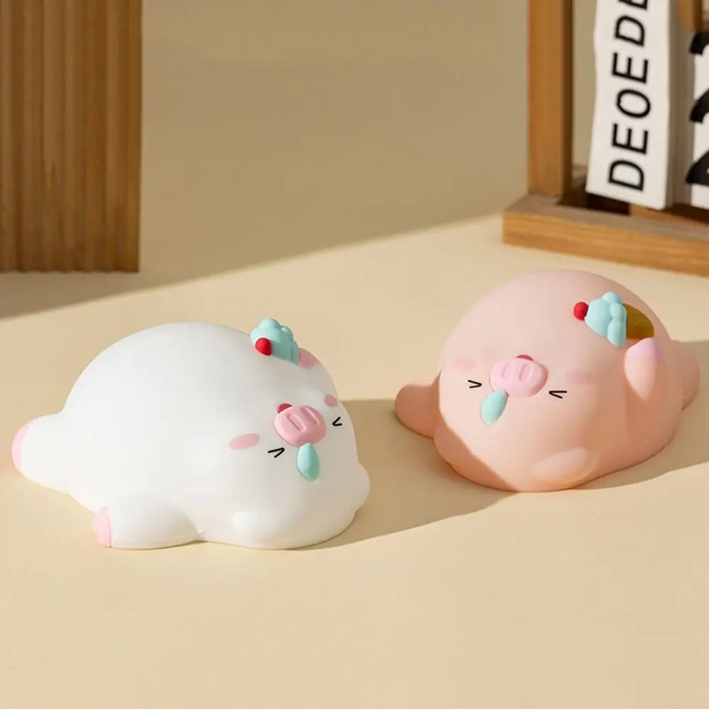 

Зарядка через USB, лежачая плоская свинья, ночник, затемнение, защита глаз, атмосферный светильник для сна, силиконовый мягкий свет