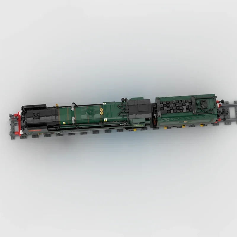 Modello di treno ferroviario Moc Mattoni da costruzione Ferroviario britannico Standard Classe 7 Tecnologia locomotiva Blocchi modulari Regali Giocattoli di Natale