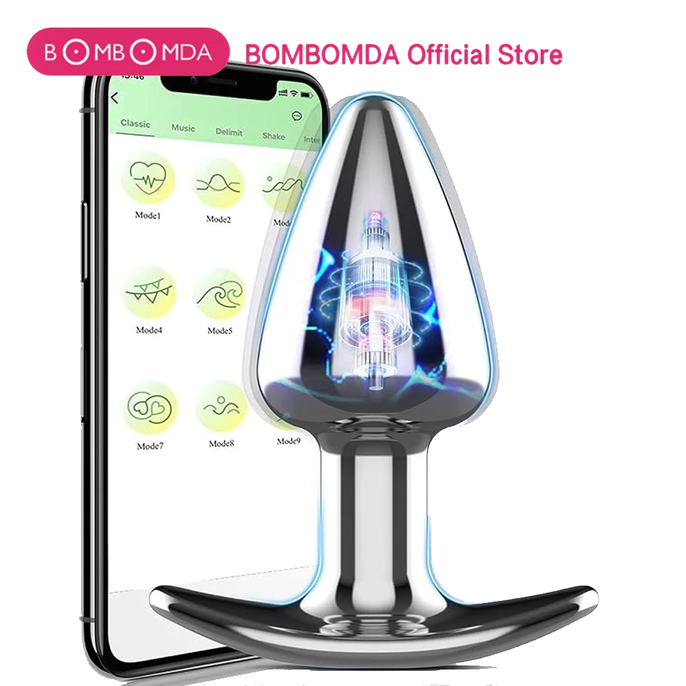 APP Remote Sexy Metal Anal Plug Anal Dilator for Adult Men and Women Fun Flirting Masturbation Masturbation Adult Toys For Gay