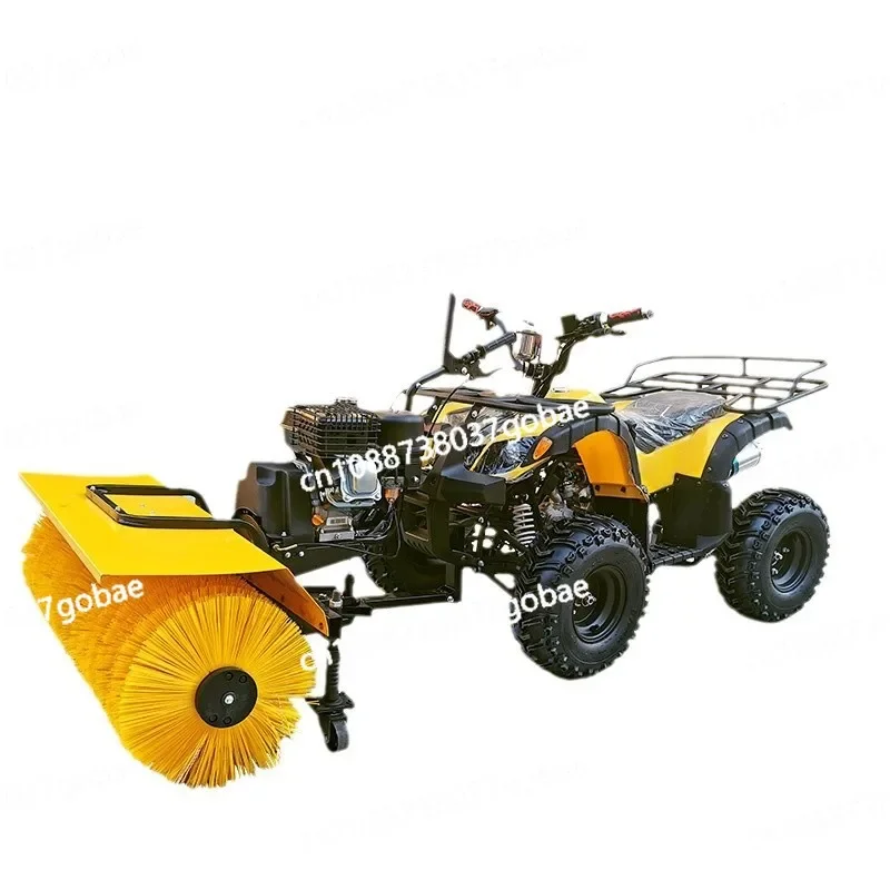 Small hand push snow shovel full gear roller brush snow cleaner