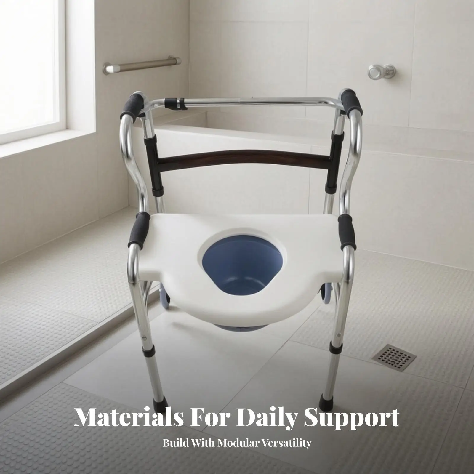 Bathroom Shower Seat Replacement Board for Commode Frame with Sturdy Steel Base Core