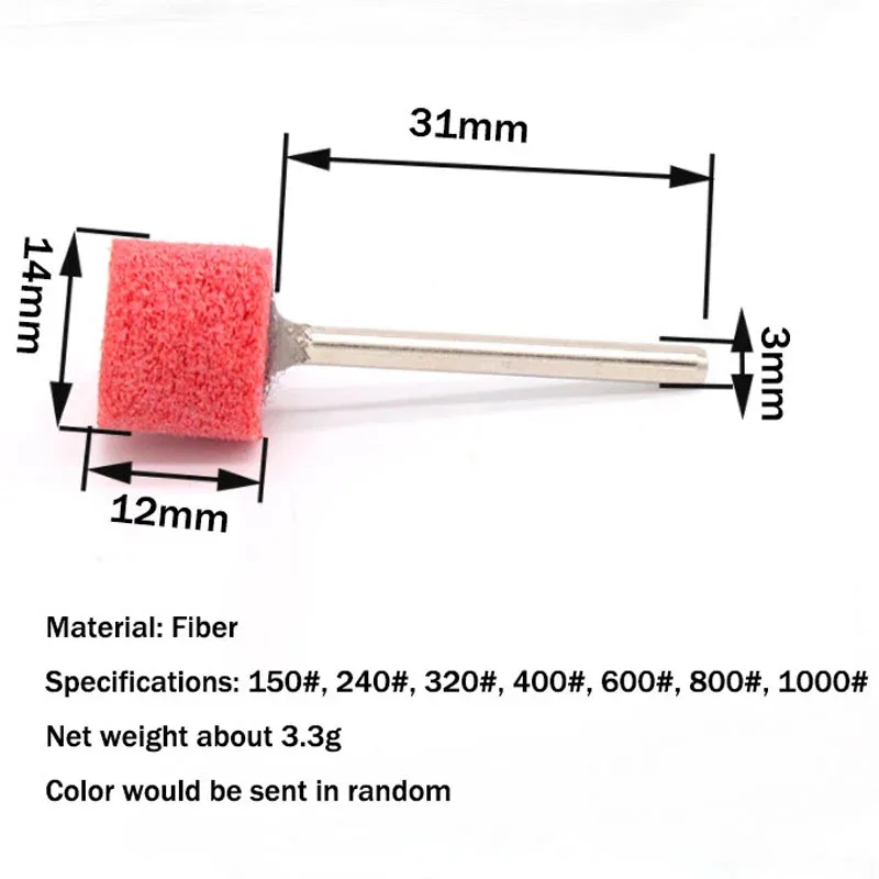 Nylon Fiber Polishing Wheel 3mm Shank 150# 240# 320# 400# 600# 800# 1000# Abrasive Disc for Dremel