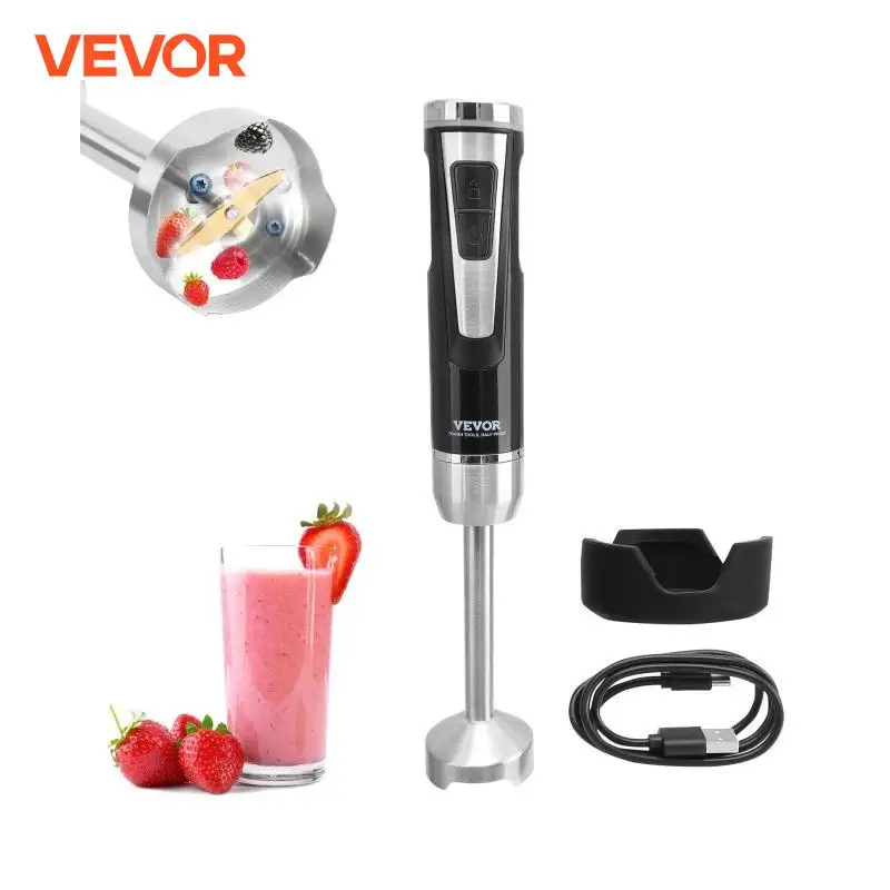 VEVOR 8 Speed Immersion Mini Portable Blender Handheld Mixer Machine 200W 500W  Cordless Recharge home-appliance for Kitchen