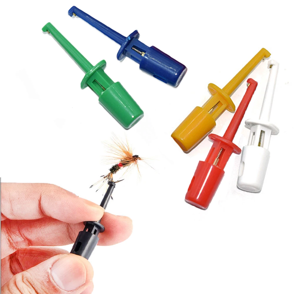 

5pcs Fishing Long Tip Fly Hook Holder Clips Nymph Dry Wet Pliers Flies Mini Grabber Tying Tool Fish Tackle Tool Accessories