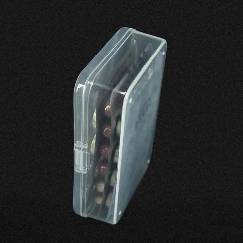 5PCS Transparent Plastic Storage Box Rectangle Jewelry Cosmetics Sundries Earrings Organizer Small Multifunction Case Container