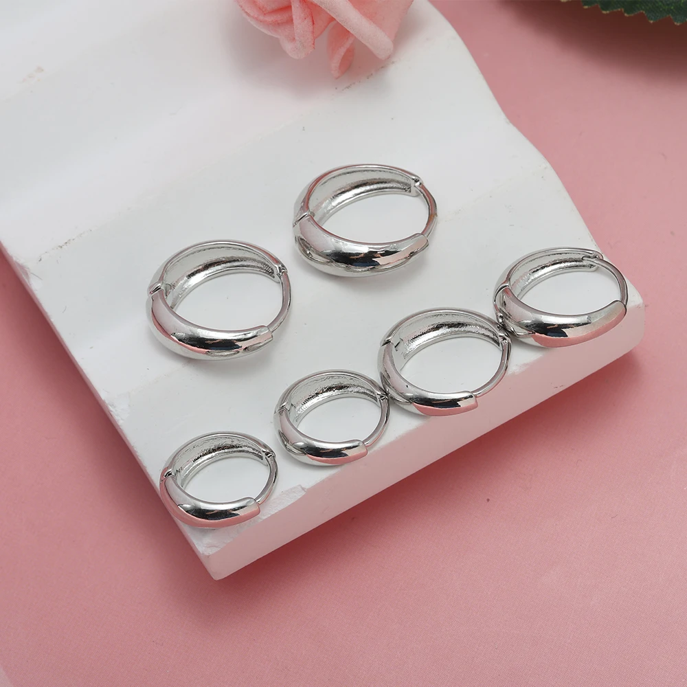 1 Pair Copper  Huggie Hoop Earrings CZ Inlaid Geometric Teardrop Piercing Earrings for Women Men Ear Cartilage Jewelry