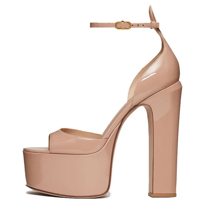 

Дышащие женские сандалии с открытым носком, женские туфли-лодочки на очень высоком каблуке с квадратным носком и платформой, нескользящая модная женская обувь на толстой подошве