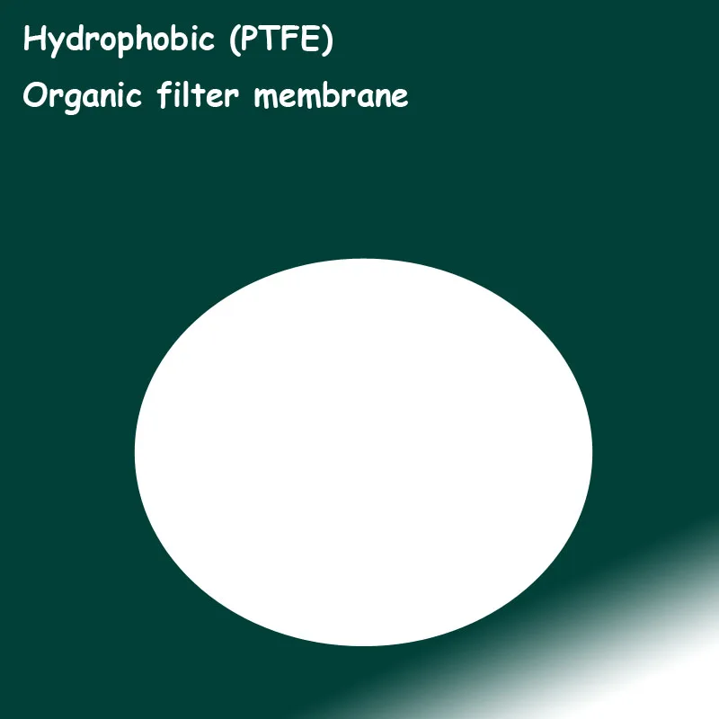 Membrane filtrante microporeuse hydrophobe en PTFE, diamètre de 13mm à 100mm, ouverture par défaut de 0.22 um, 50 pièces