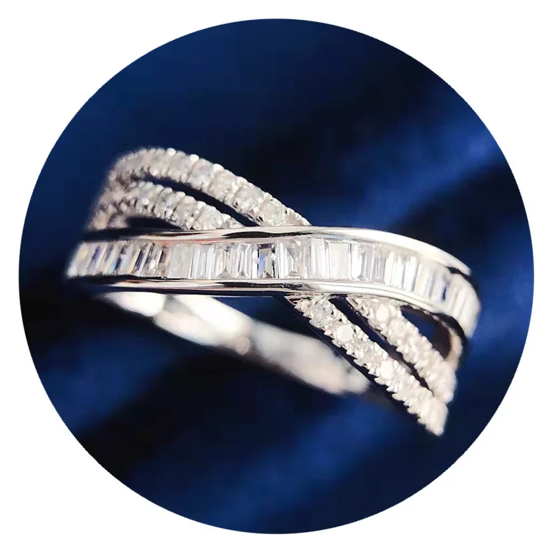 Huitan neuesten Kreuz Zirkonia Ringe für Frauen Silber Farbe schillernde Braut Hochzeit Accessoires modischen Schmuck Drops hip