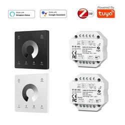 Tuya Zigbee 3.0 AC LED Triac Dimmer Push Switch 110V 220V 360W Wireless Touch Panel Remote Control fr Alexa Google Home Tuya HUB