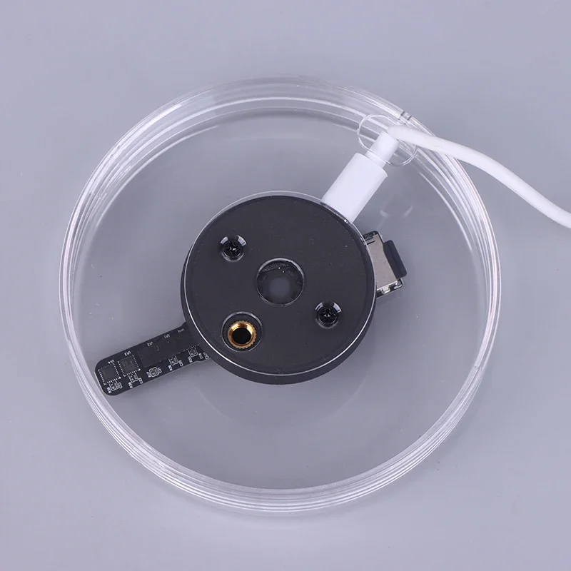 3D Holographic Advertising Lights LED Desktop Model Fan Screen With Audio Playback With Transparent Cover Holographic Fan