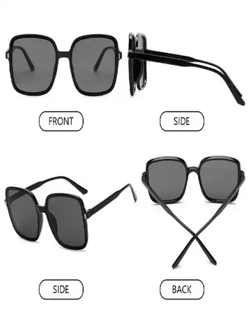 Oversized Sunglasses for Women Luxury Vintage Square Sun Glasses Classic UV400 Big Frame Lady Eyewear