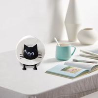 3 PCS Funny Cat Shape Roll Paper Holder Plastic Bath Storage Toilet Paper Rack Loo Roll Holder Black Toilet Tissue Rack Bathroom