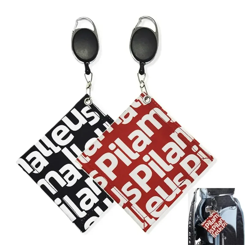 Toalla de Golf, limpiador de cabeza de palo de pelota de Golf, toalla de limpieza de pelota de Golf cuadrada Mini con hebilla de llavero retráctil, PU, resistente al agua, nuevo