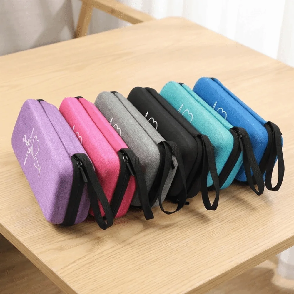 Portable EVA Stethoscope Storage Bag Hard Shell Empty Stethoscope Carrying Case Mesh Pockets Zipper Nurse Case Travel