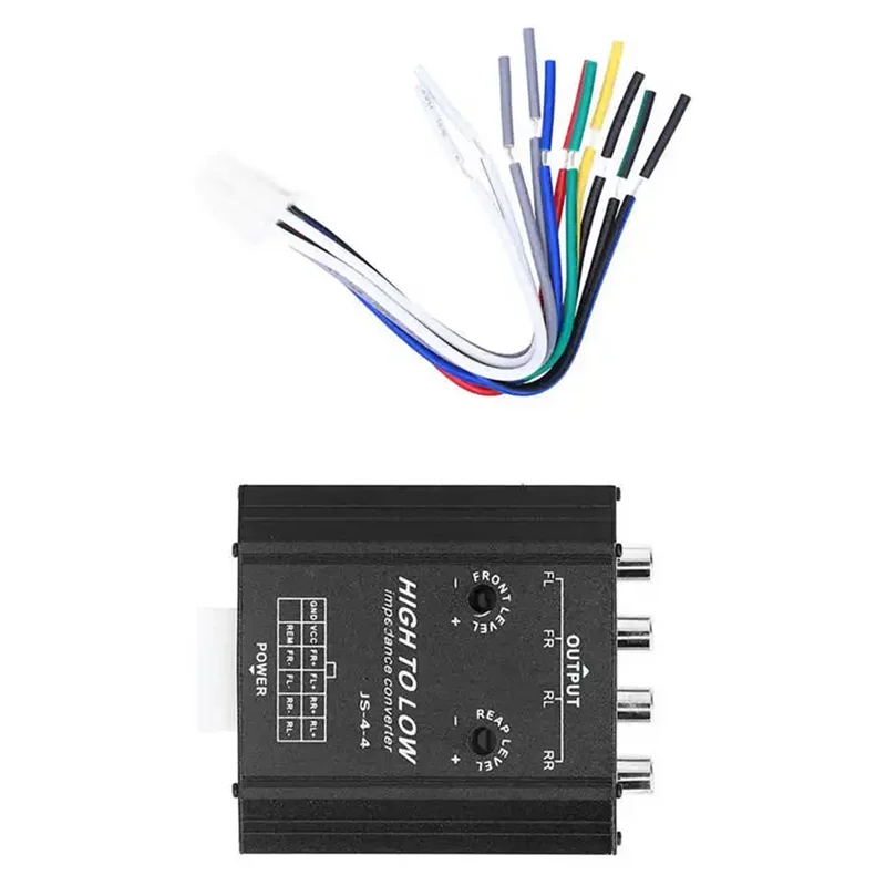 BNVN-2X 12V 4 Channel Car Audio Converter For Rca High To Low Line Car Stereo Radio Speaker Frequency Filter