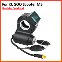 Handlebar Switch Lock For Kugoo M5 Electric Scooter Power ON OFF 3 Pin Waterproof Plug With 2 Keys Replacement Parts