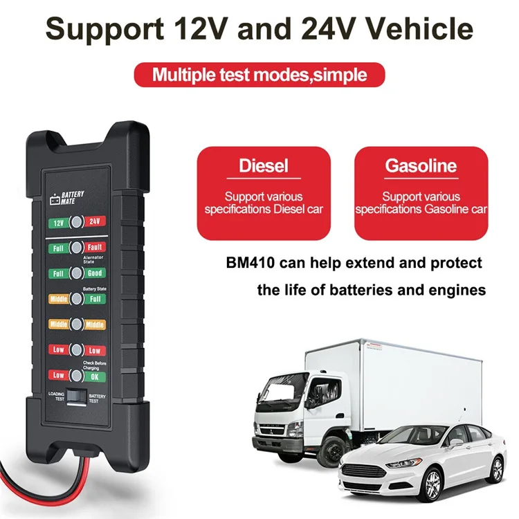 

Bm410 Accumulator Jar 12V/24vled Smart Automotive Testing Instrument Clip