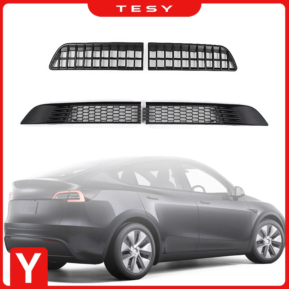 For Tesla Model Y Car Lower Bumper Anti Insect Net Anti Dust Proof Inner Vent Grille Cover Insect-proof Front Cover Inlet