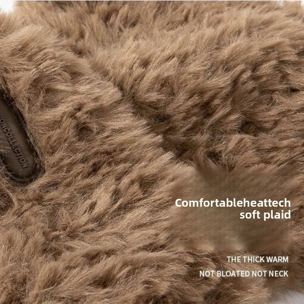 Neue warme warme Gehörschutzmütze, kältebeständig, niedliche Bärenohren, Strickmütze, Bommel, flauschige weiche Beanie-Mütze für Unisex