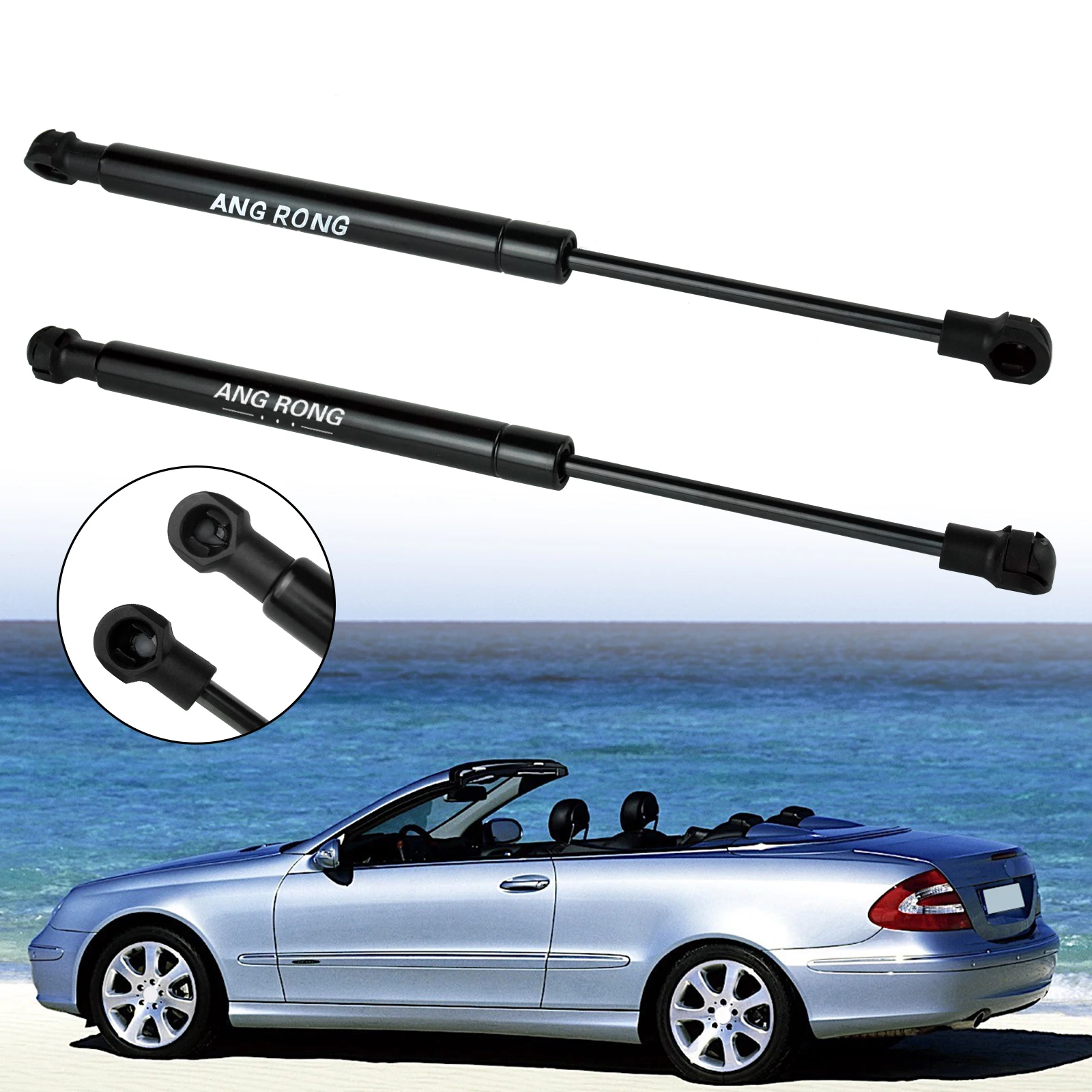 2x Roof Top Upper Support Lifter Gas Struts Spring For Mercedes Benz CLK A209 2003-2010 A2096900059 A2096900056