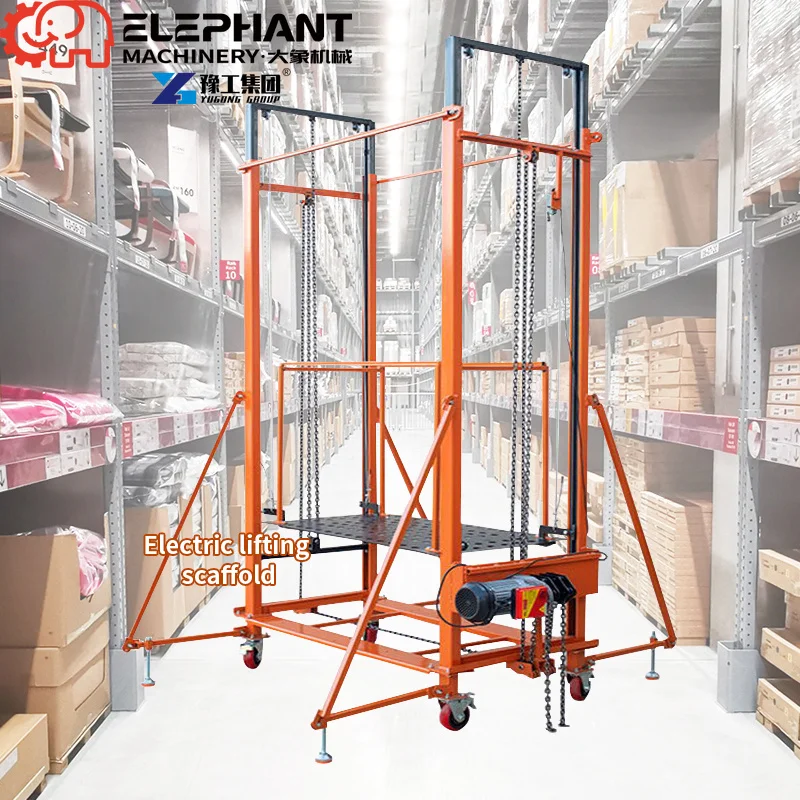 YG  New Fold Adjustable Portable Electric Scaffold 6m 300kg 500kg Lift Platform Safety Elevator Automatic Remote Control