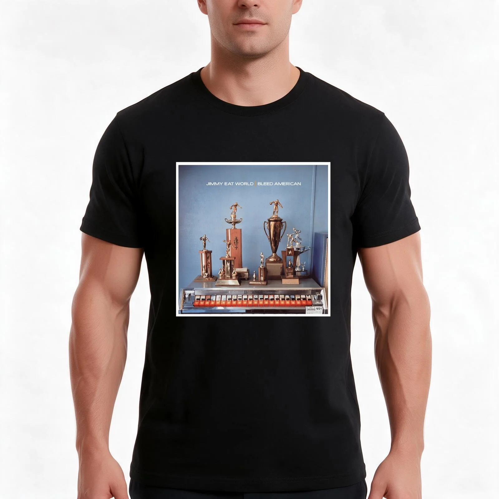 Jimmy Eat World Bleed American T-Shirt, Summer Casual Cotton Tee, Oversized Streetwear Tops, Vintage Graphic Print, 100% Cotton