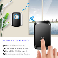 A28 Waterproof Wireless Music Door Bell Household Digital AC Doorbell Intelligent Remote Distance Caller Plug and Play