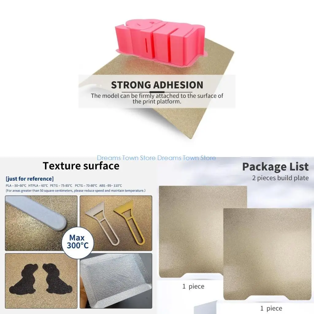 

HX6A Double Partial Textured PEI Varnished Printer Build Plate 265x280mm Flexible Spring Steel