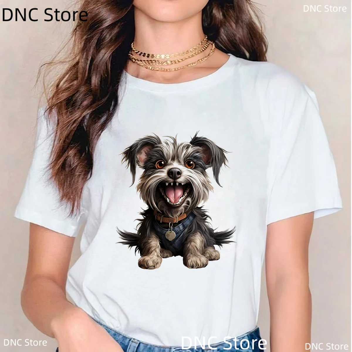 T-shirt Femme Dachshund Poodle Puppy Dog Animal Print T-shirts Women Fashion Harajuku Women O-neck Short sleeved Tops Wholesale