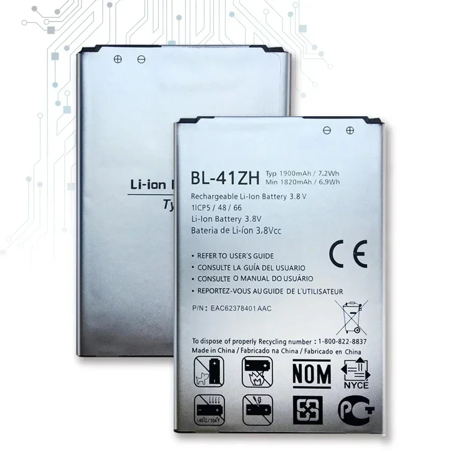 1900 mAh BL-41ZH Ersatzakku für LG Leon L50 C40 H340 H343 Risio H345 MS345 D213N LS665 D290 D295 TRIBUTE 2 Leon H324